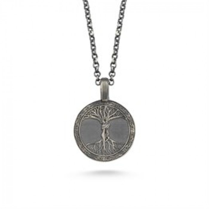 Love Sycamore Medallion Silver Necklace